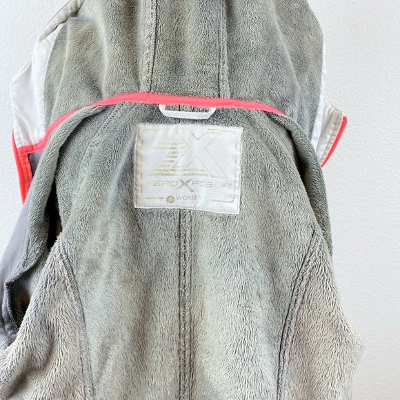 ZERO X POSUR Hooded Jacket Sz Small Light Gray Fleece Lined Outdoor Sports - Picture 11 of 11